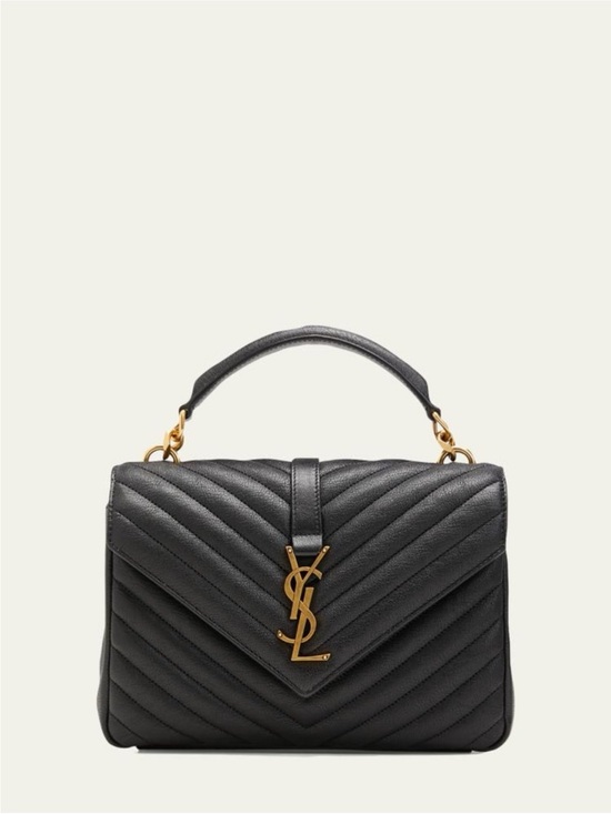 No brand Handbags - Black Quilted Leather Satchel with Gold  Hardware